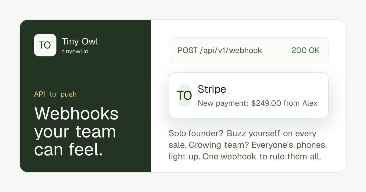 I wanted my phone to buzz when someone signs up, so I built it. Raw JSON POST -> LLM -> push notific logo